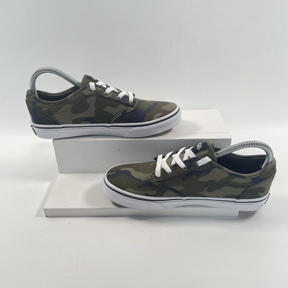 Vans Camouflage Shoes Lace Up Green Low Top Skate Sneakers Boys Youth Size 6 - Picture 4 of 10
